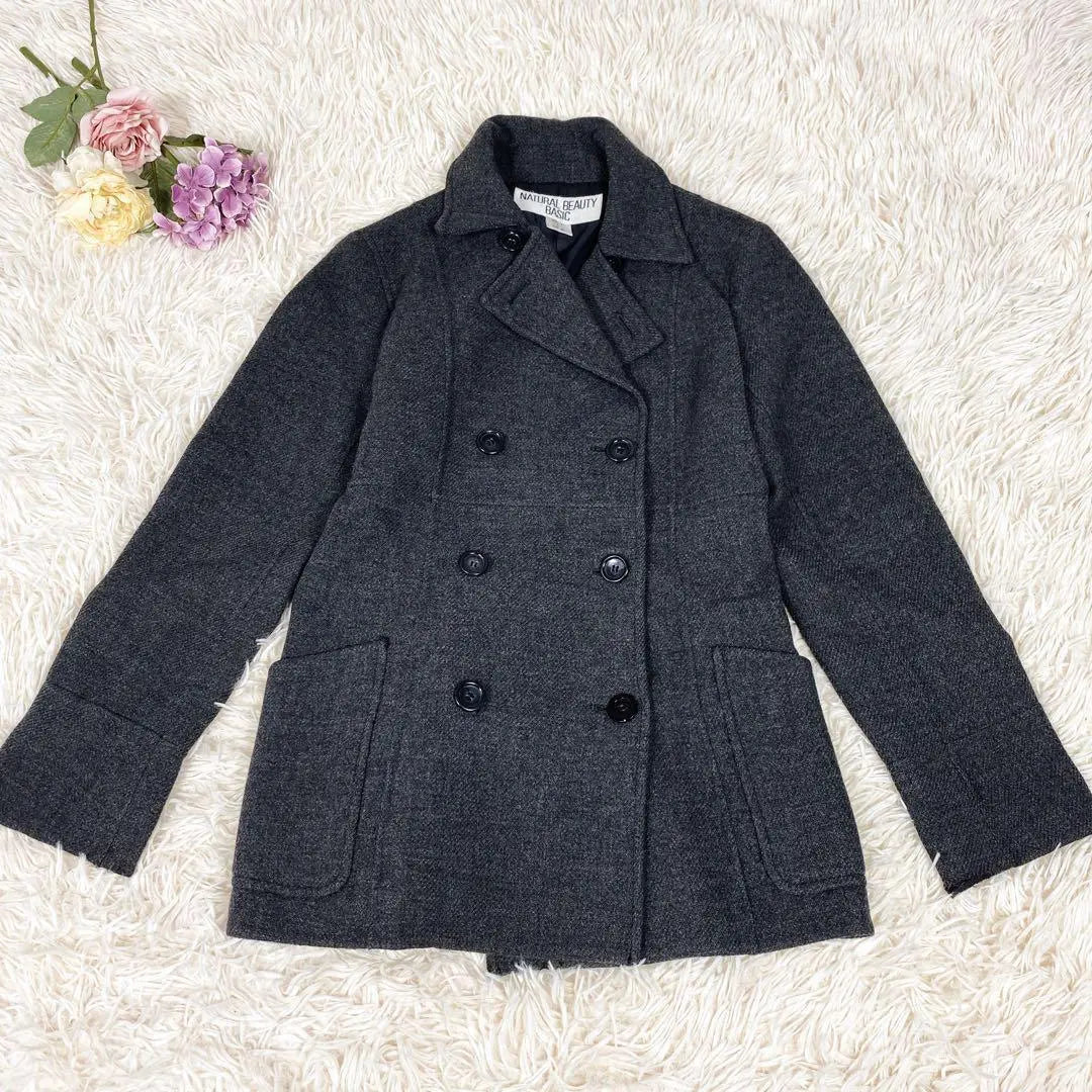 [Luxury] P coat, short length, S size, natural beauty basic