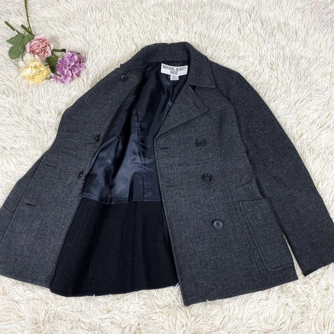 [Luxury] P coat, short length, S size, natural beauty basic