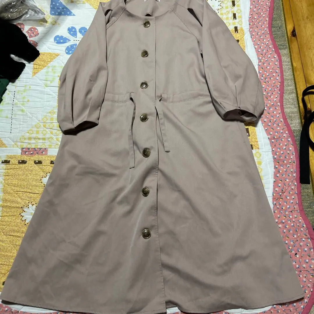 Light pink button trench coat