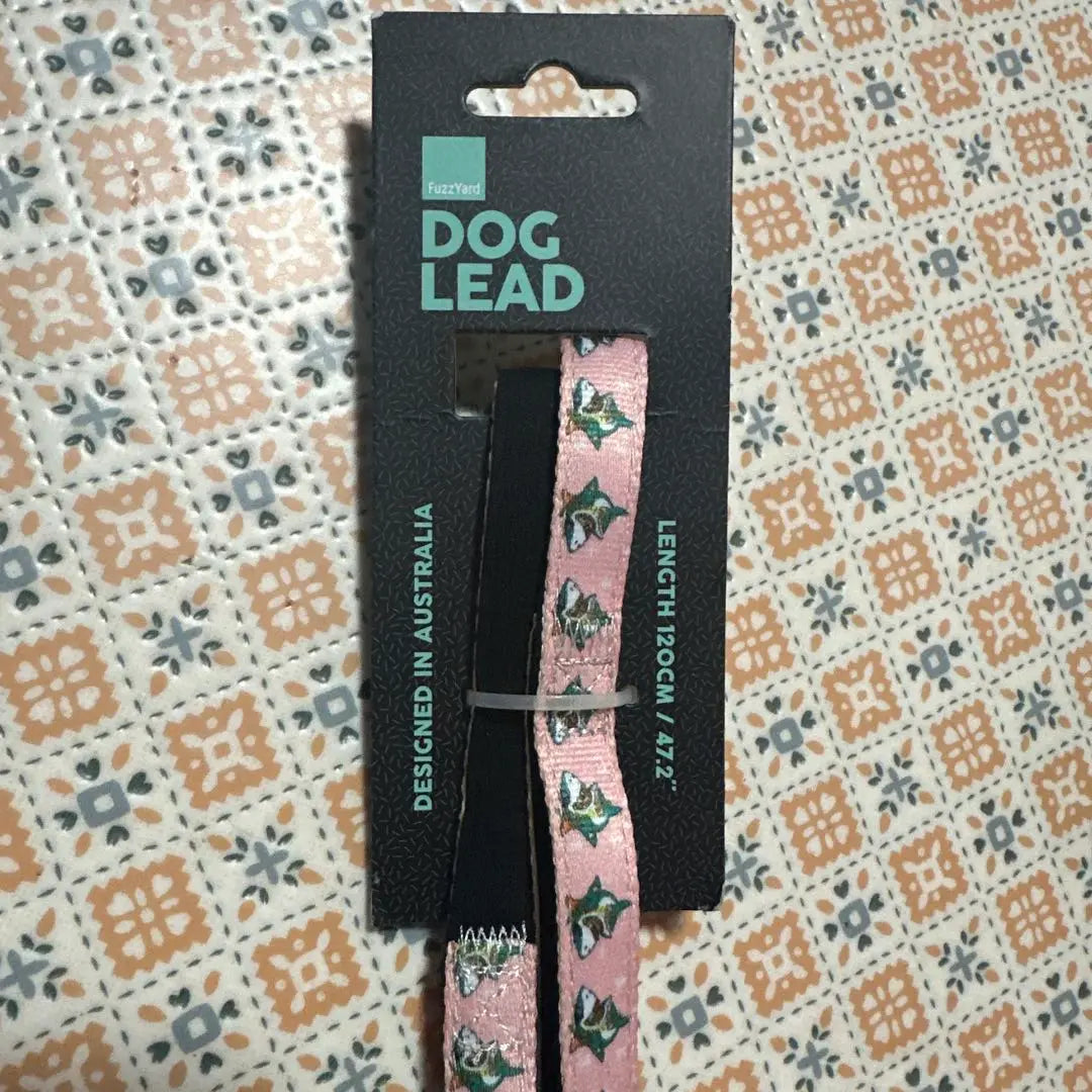 fasten dog leash 120cm pink fish design