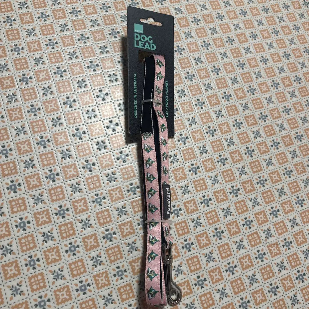 fasten dog leash 120cm pink fish design