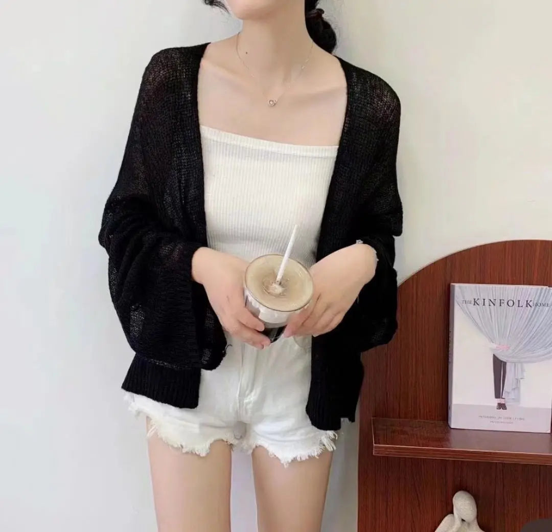 Spring Winter Halloween Cardigan Brown Knit Thin Thin Korean Adult