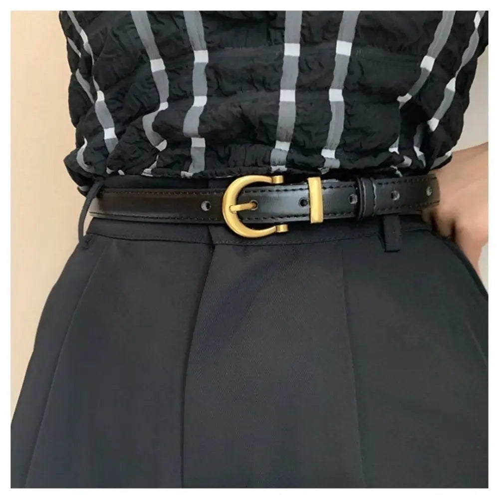 [Limited Quantity] Women's Belt Casual Natural Leather New Product Gold