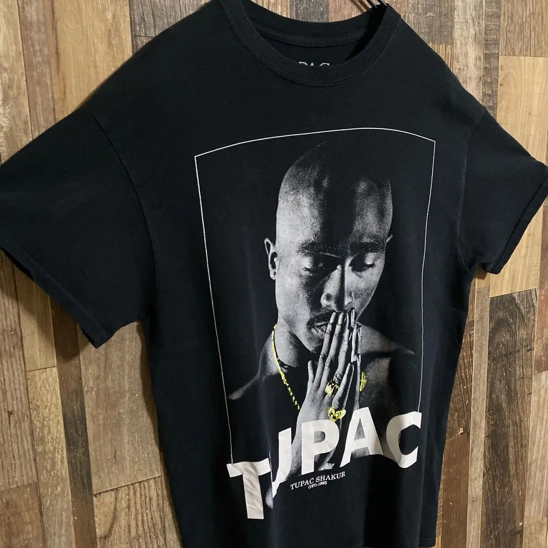 2PAC hip hop wrap T wrapper M hombres USA ropa usada camiseta de manga corta | 2PAC ヒップホップ ラップT ラッパー M メンズ USA古着半袖 Tシャツ