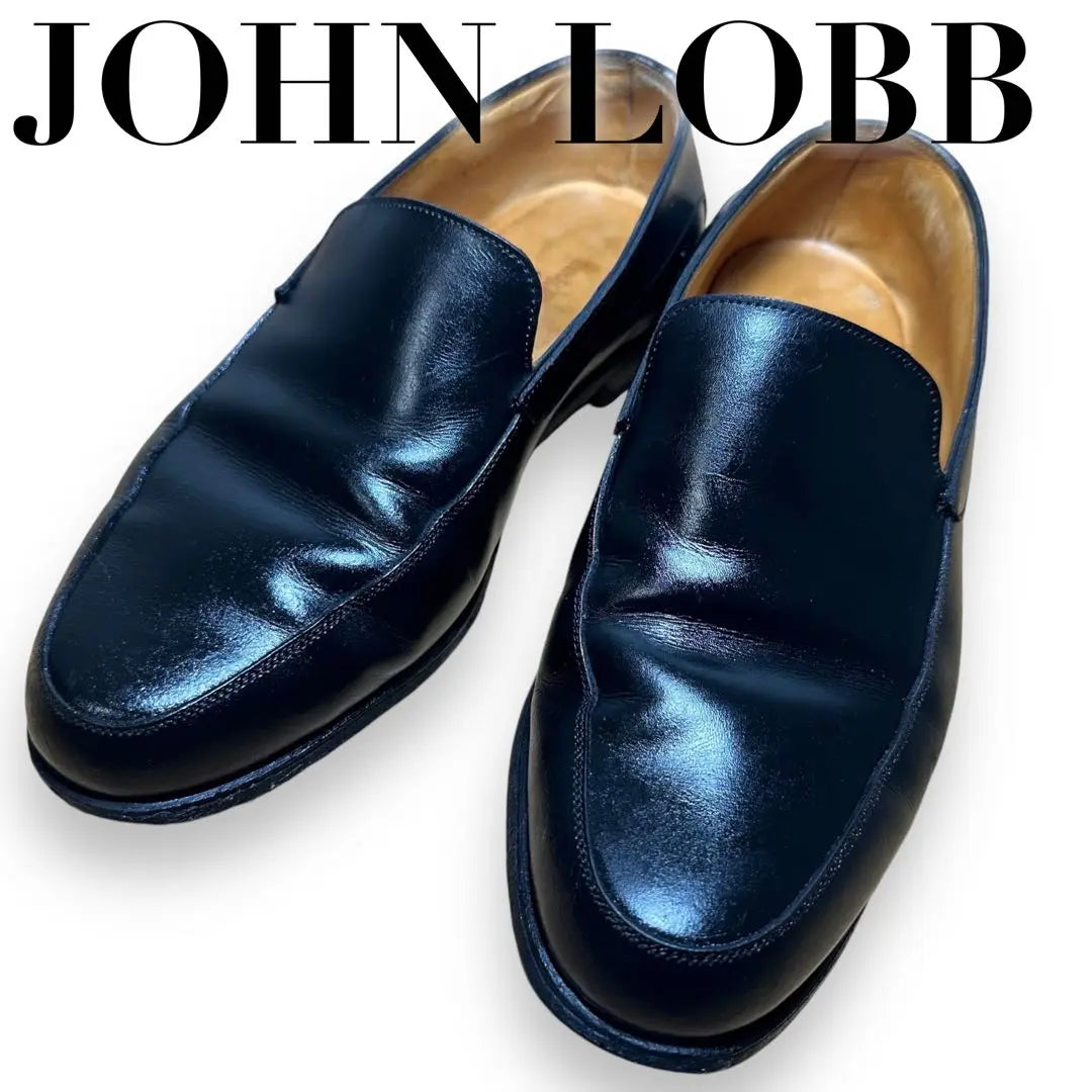 John Lob Loafers Black Leather Size 6.5EE