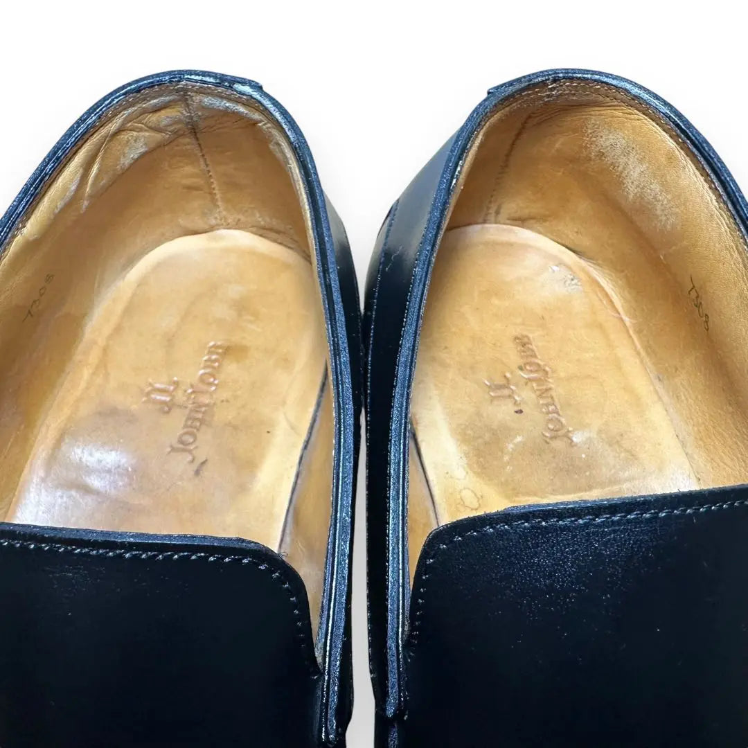 John Lob Loafers Black Leather Size 6.5EE