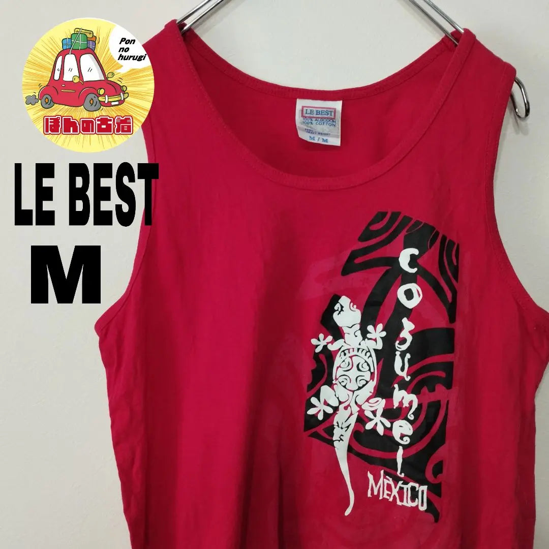 usa vintage clothing LEBEST tank top lizard M red