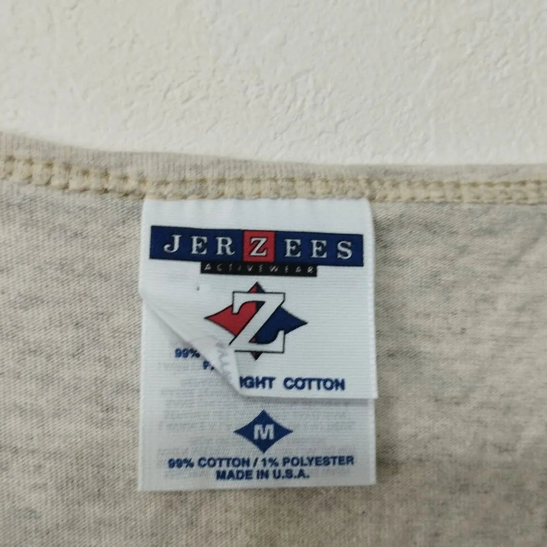 Camiseta sin mangas vintage JERZEES de fabricación estadounidense en color blanco roto, talla M, años 90