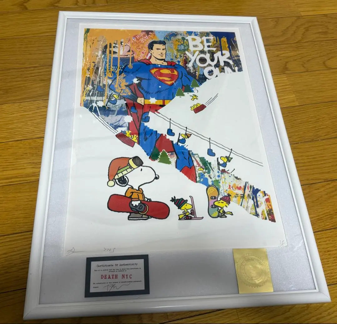 DEATH NYC Pop Art Current Art Snoopy Superman with frame