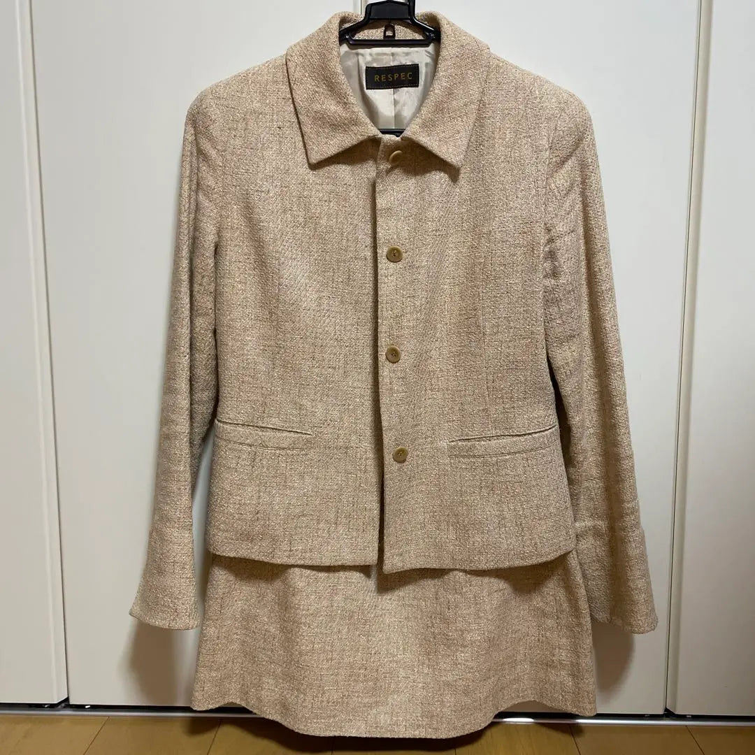 RESPEC Beige Jacket Skirt Set Up Size 1