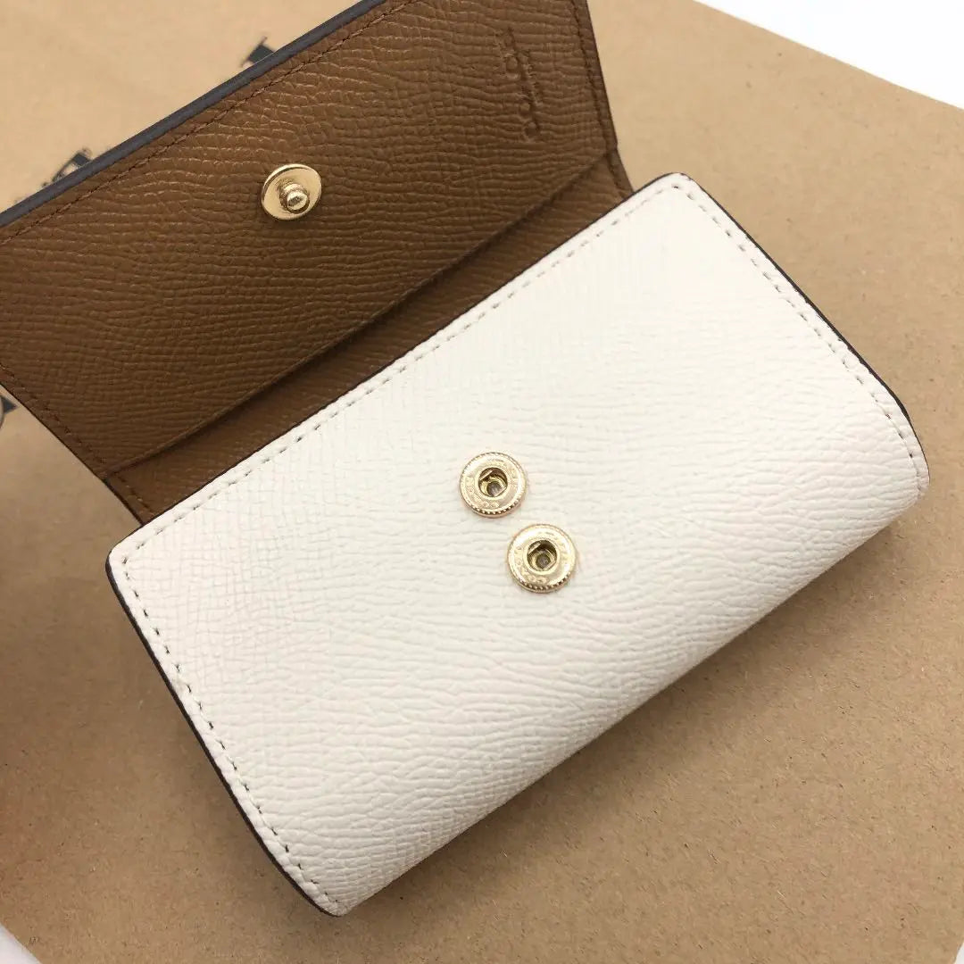 [COACH☆Nuevo]☆Estuche para llaves con cinco anillos☆Blanco☆Color muy popular☆