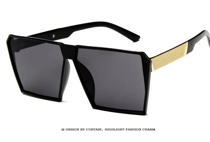 Women's sunglasses black black gold men's square