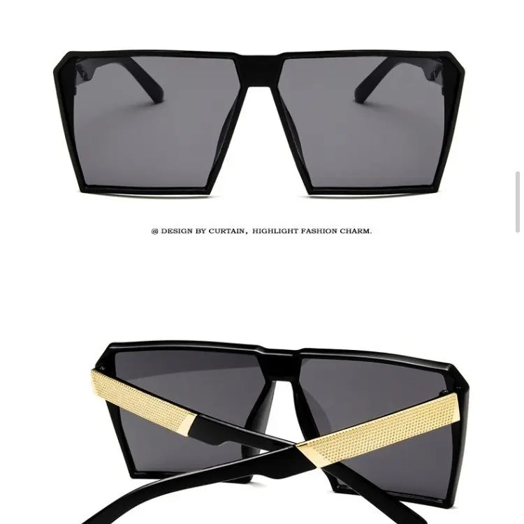 Women's sunglasses black black gold men's square