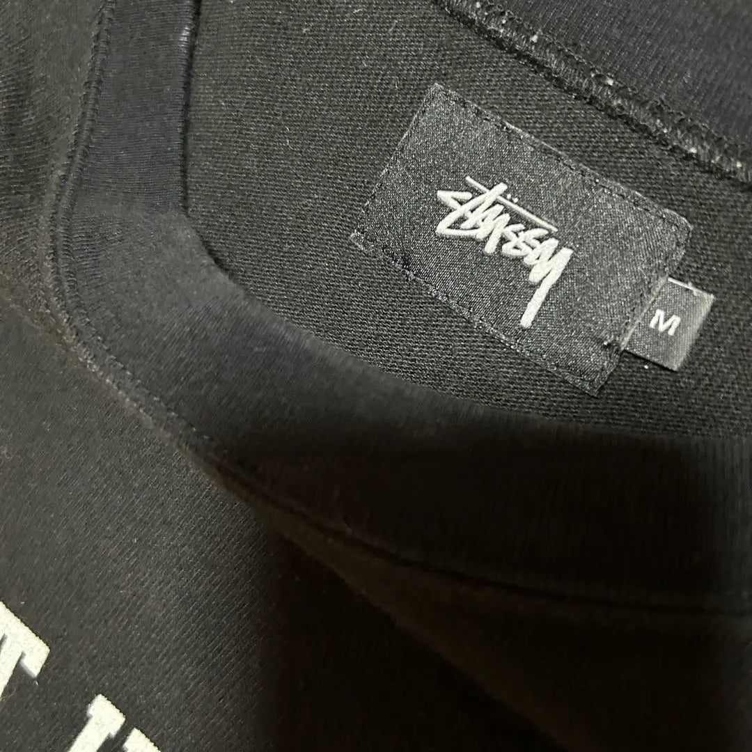 Hermoso estado Vestido grande Stussy de algodón con logotipo en el frente, color negro