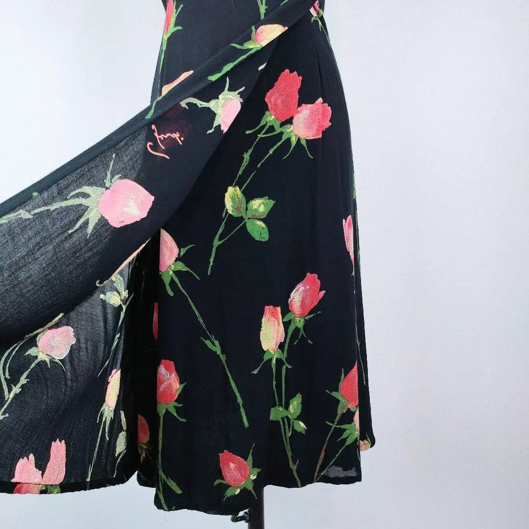 [a717] FENDI Good condition long dress 40 tulip