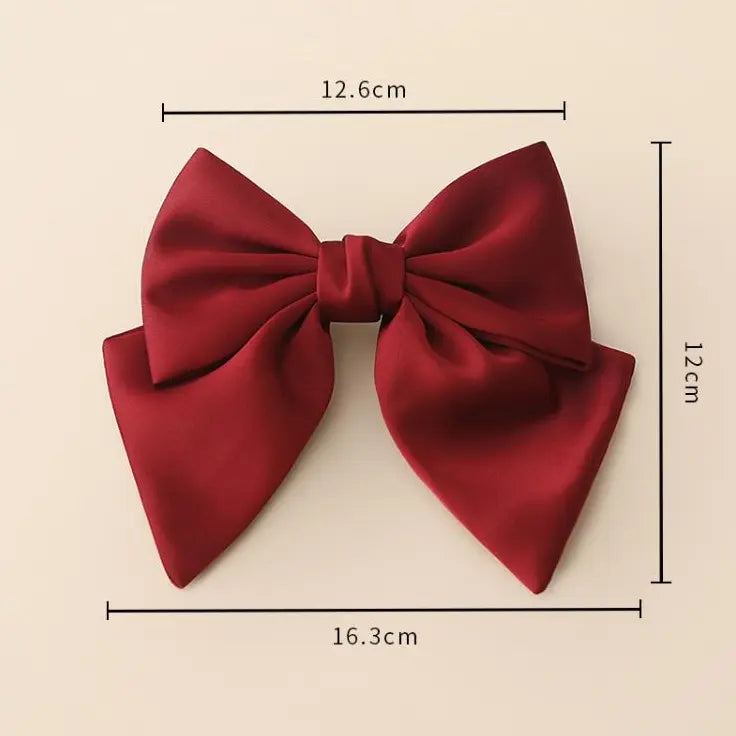 257 Large Ribbon Hair Barrette Red Hair Ornament Cosplay Lolita