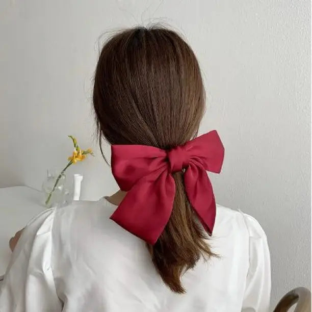 257 Pasador de pelo de cinta grande Adorno para el pelo rojo Cosplay Lolita