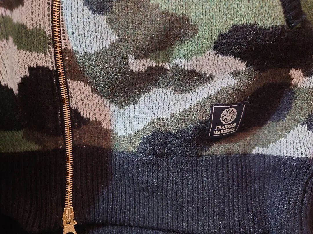 FRANKLIN&MARSHALL Camouflage pattern zip knit