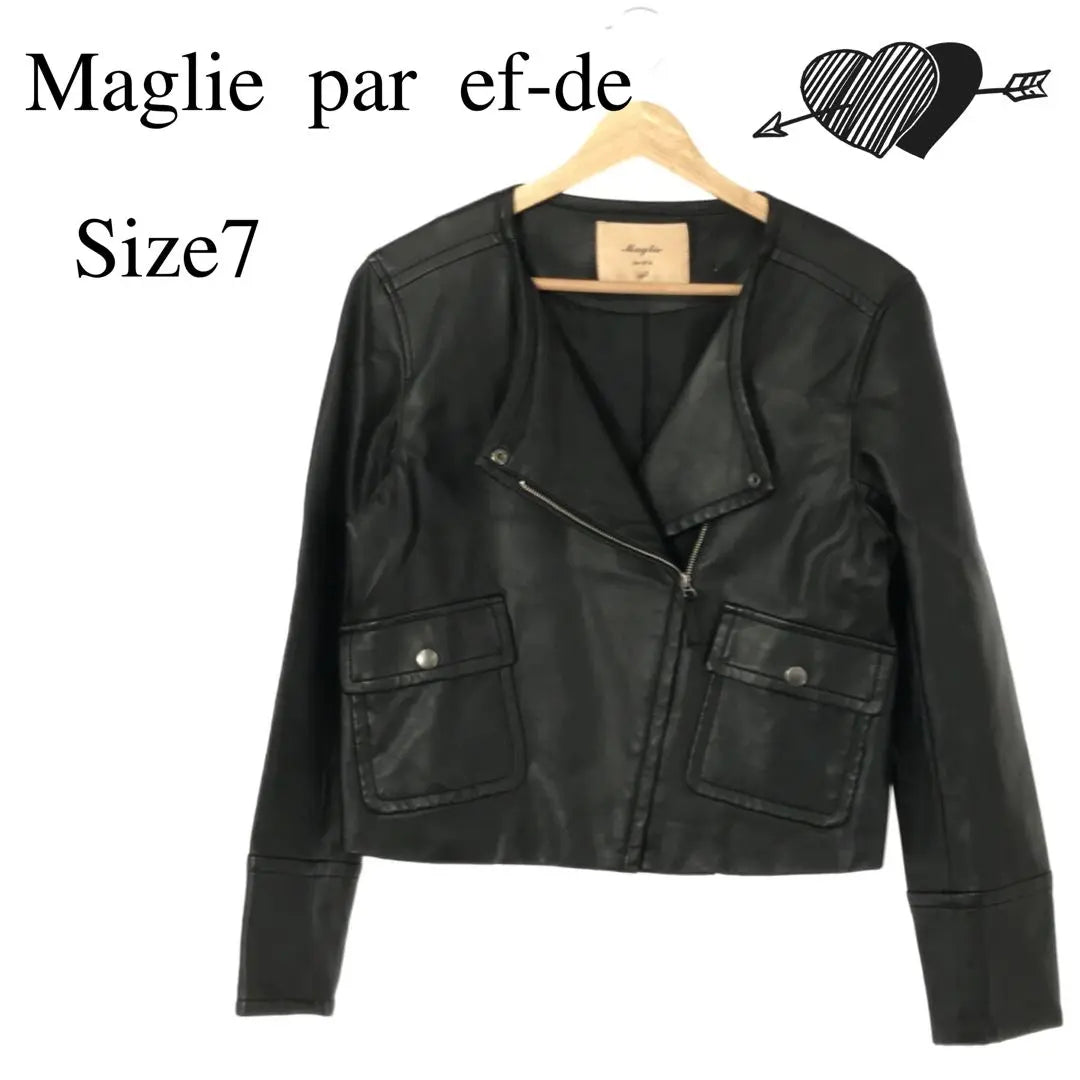 Hermoso artículo✨Marie Parr Fude Chaqueta de cuero Riders para mujer, color negro, talla S