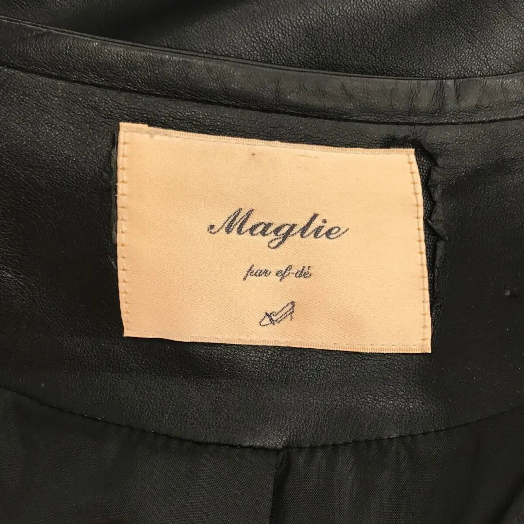 Beautiful item✨Marie Parr Fude Leather Jacket Riders Women's Black S