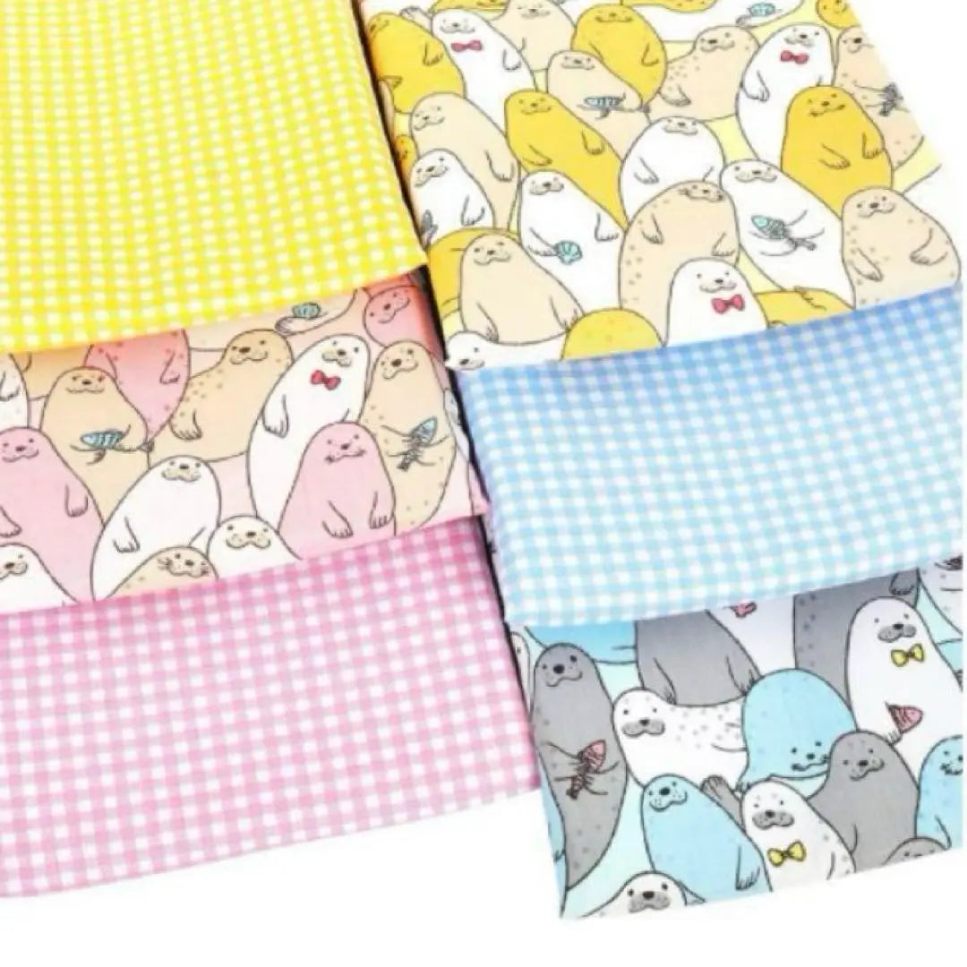 Printed cotton fabric cotton scraps animal pattern set of 6 50cmx50cm | プリント コットン生地 綿 はぎれ 動物柄 6枚セット 50cmx50cm