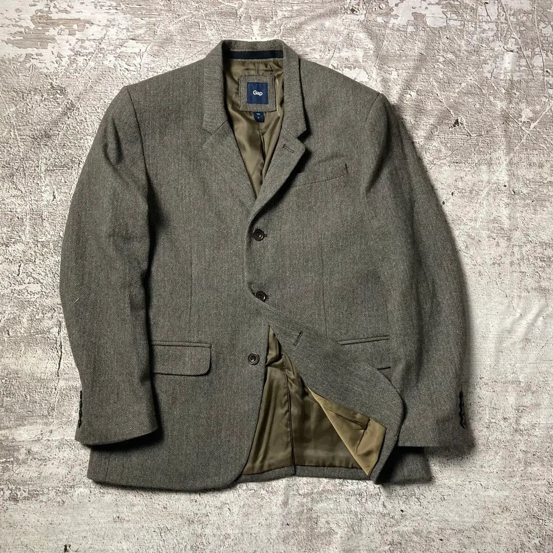 90s oldGap 3B Herringbone Wool Jacket Old Clothing