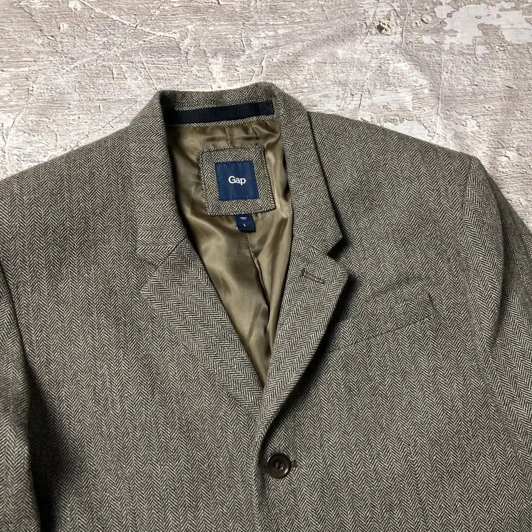 90s oldGap 3B Herringbone Wool Jacket Old Clothing