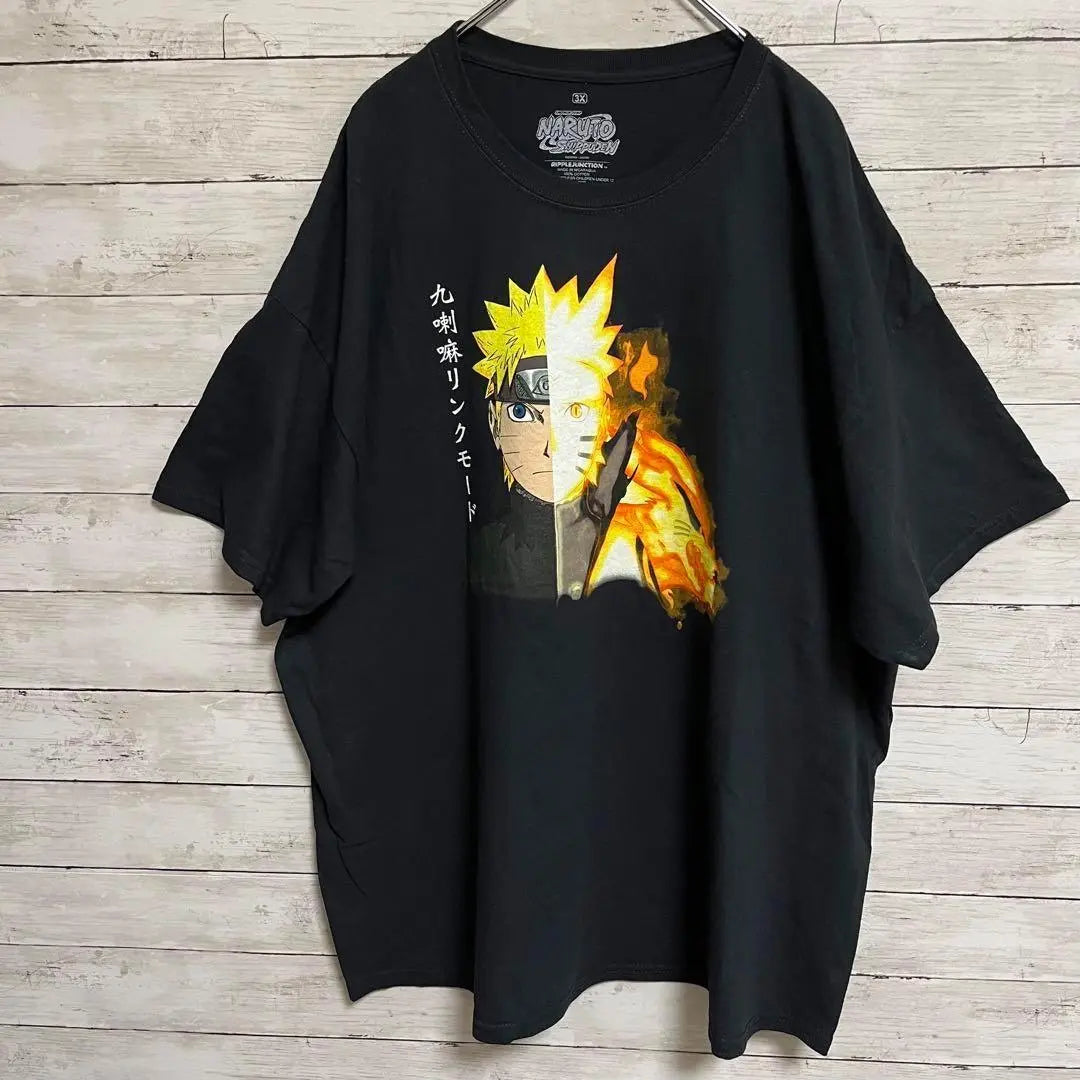 [029] 00snaruto Anime T -shirt Naruto Gale Nine Mode Black | 【029】00sNARUTOアニメTシャツナルト疾風伝九喇嘛モードブラック