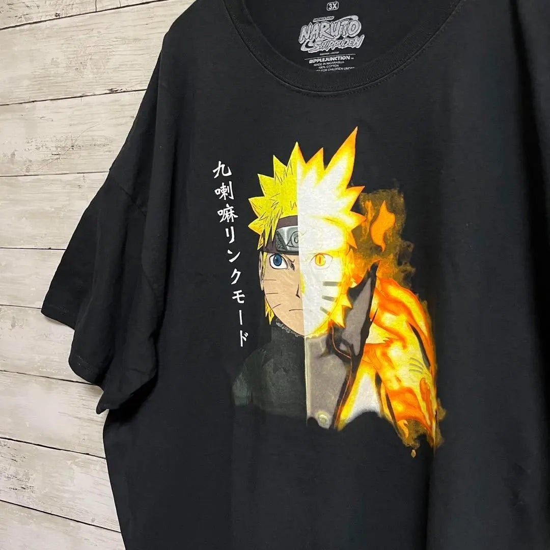 [029] 00snaruto Anime Camiseta Naruto Gale Nine Mode Negro | 【029】00sNARUTOアニメTシャツナルト疾風伝九喇嘛モードブラック