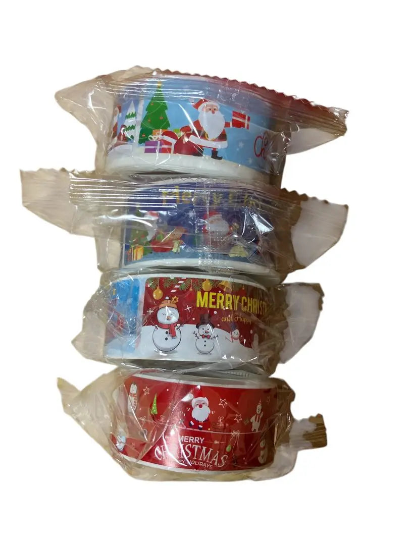 ⭐️ Juego de 4 rollos de pegatinas navideñas para envolver regalos navideños