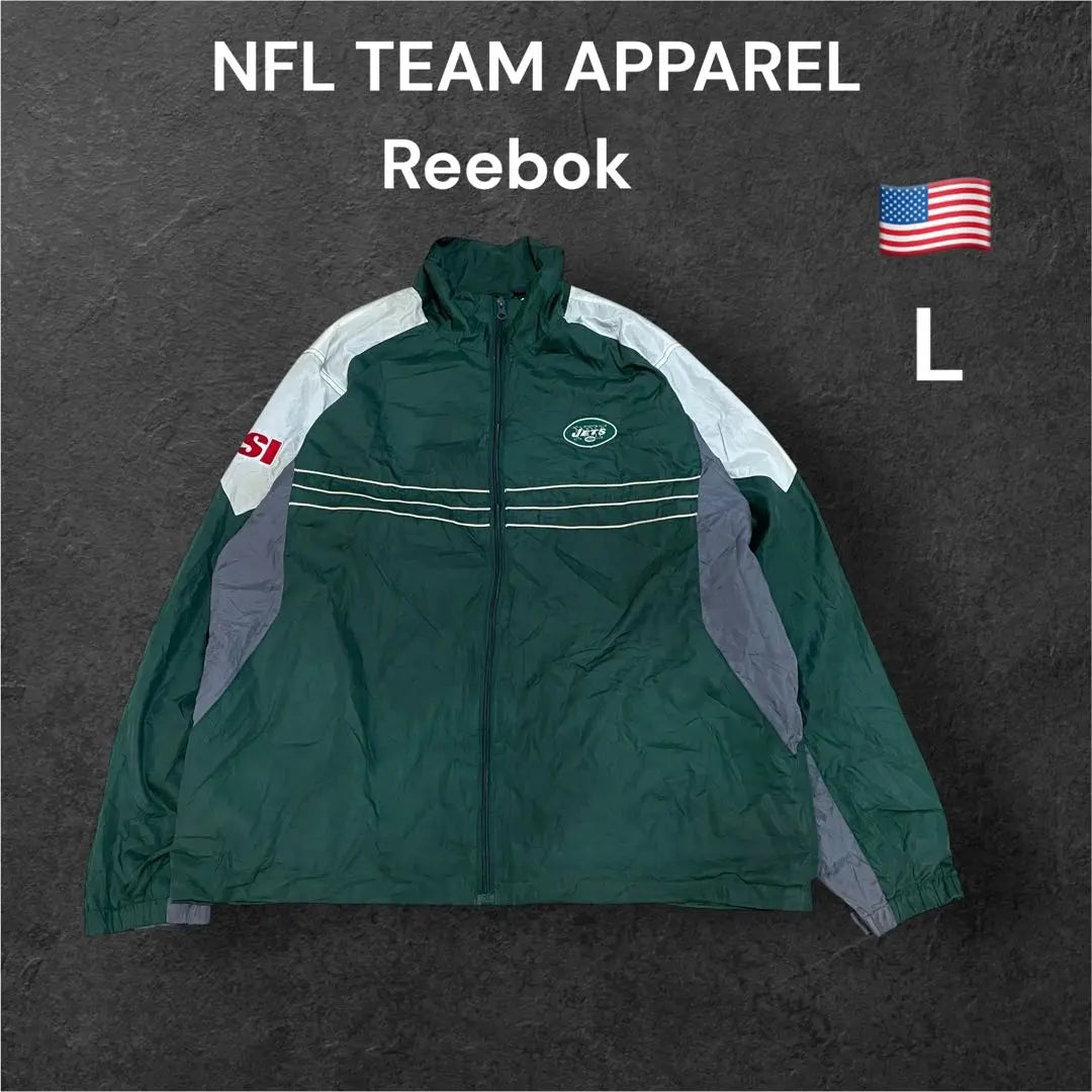 Imported vintage Reebok NFL New York Jets Nylon Jacket L