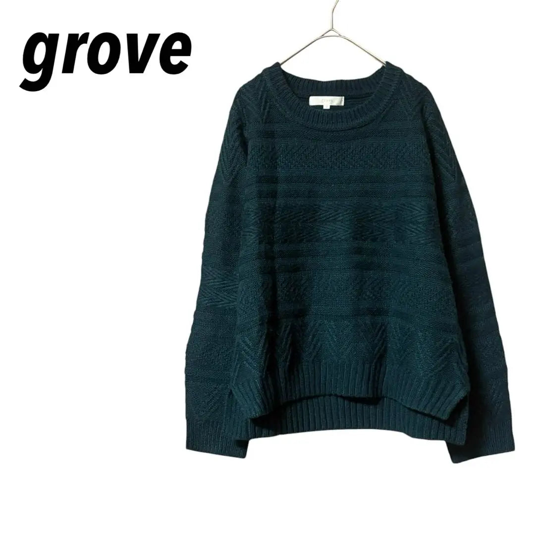 [Gloves] Knit sweater Side slits All-over pattern M | 【グローブ】ニット　セーター　サイドスリット 総柄　M