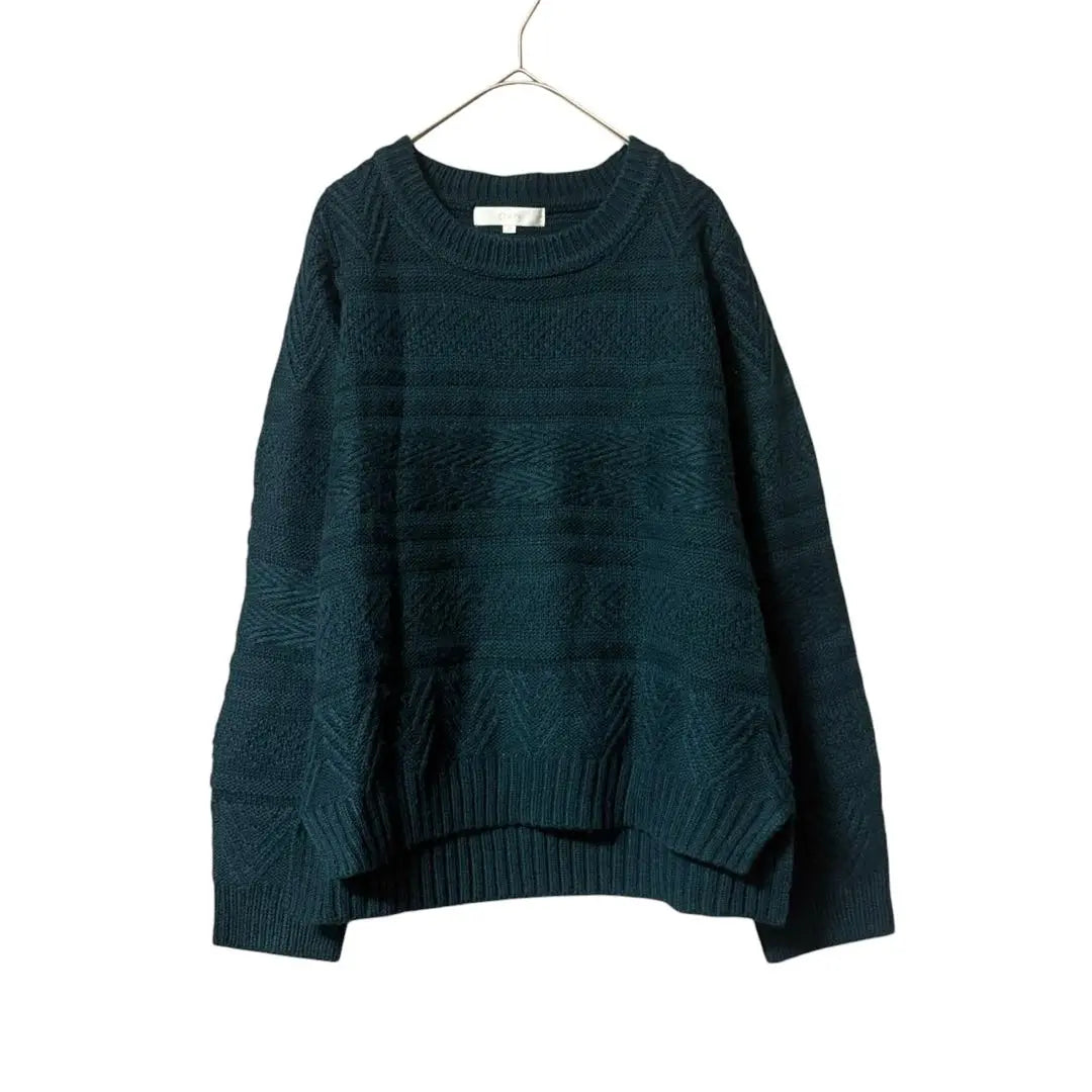 [Gloves] Knit sweater Side slits All-over pattern M | 【グローブ】ニット　セーター　サイドスリット 総柄　M