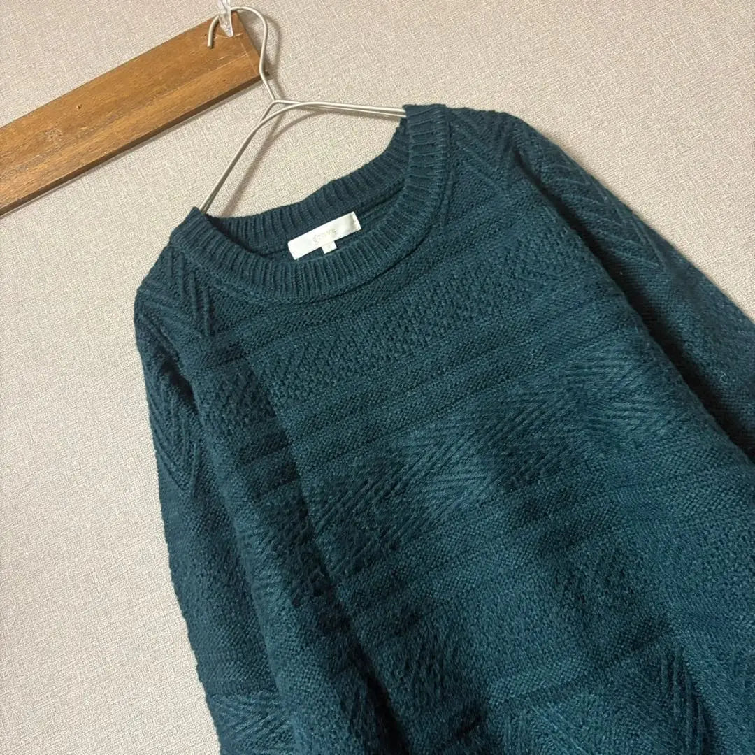 [Gloves] Knit sweater Side slits All-over pattern M | 【グローブ】ニット　セーター　サイドスリット 総柄　M