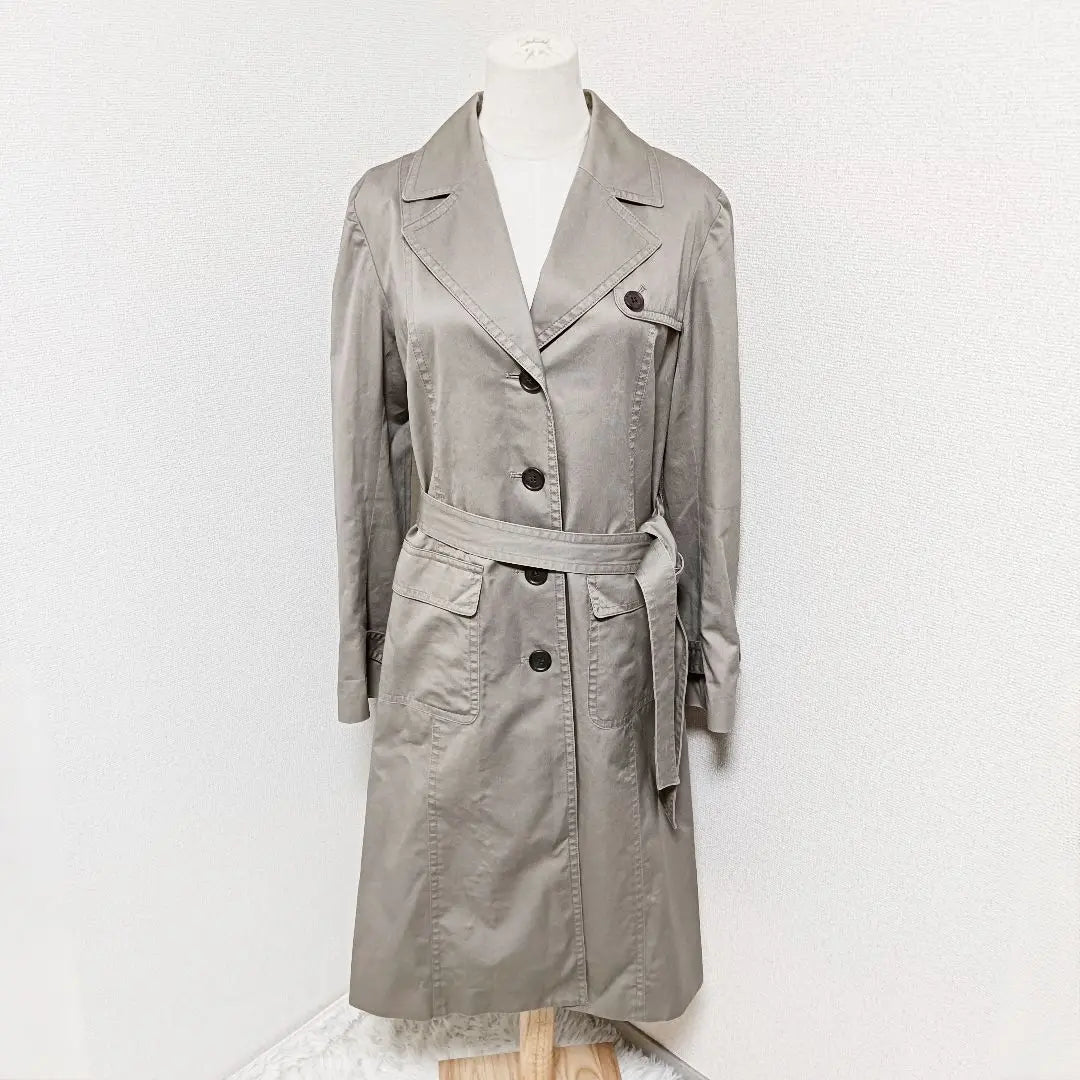 Laura Ashley Trench Coat Outerwear Gray Cotton 13