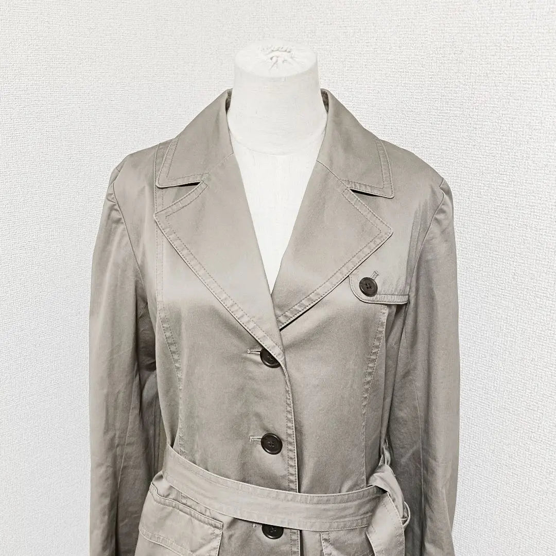 Laura Ashley Trench Coat Outerwear Gray Cotton 13