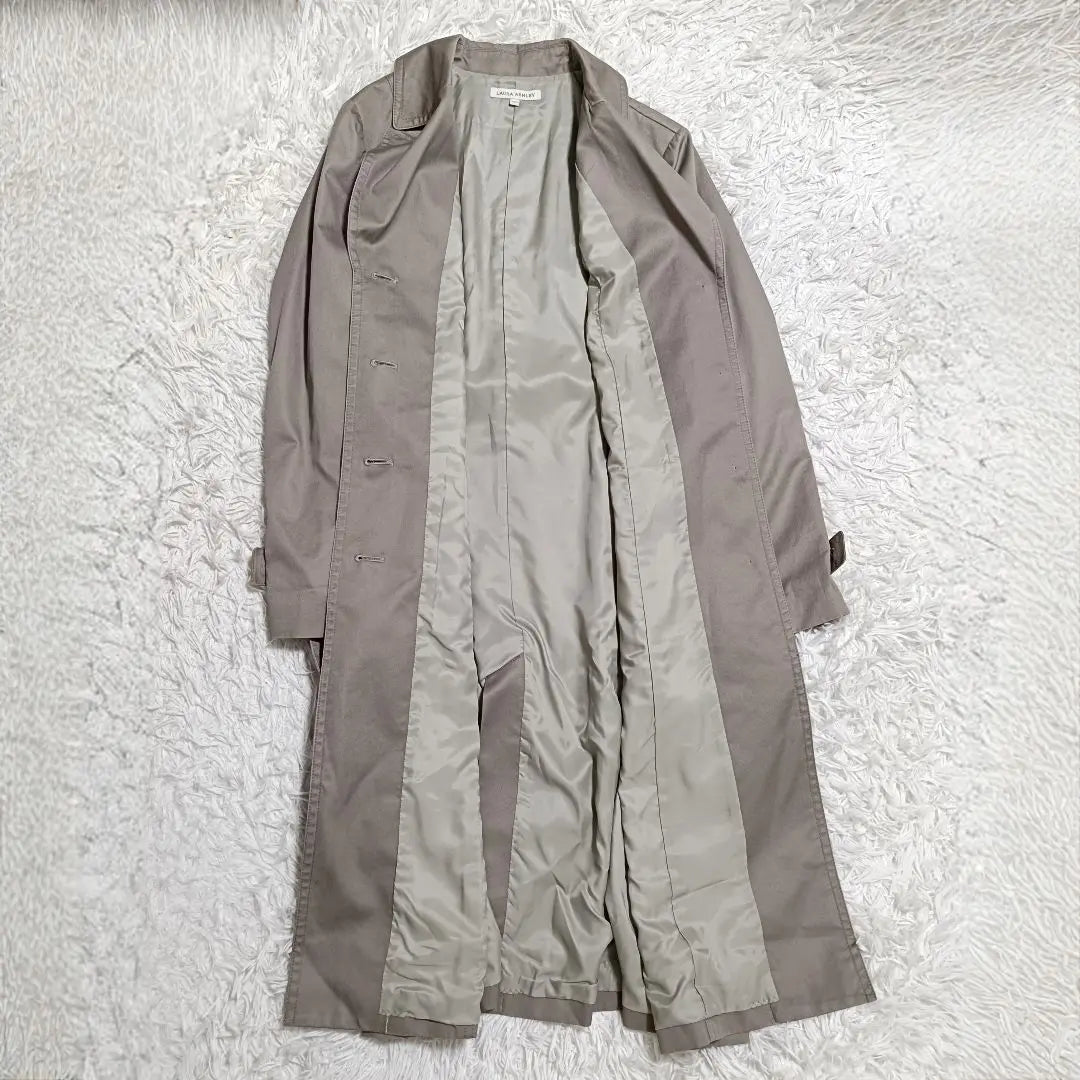 Laura Ashley Trench Coat Outerwear Gray Cotton 13