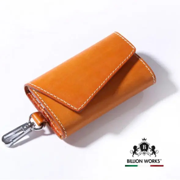 Key Case Leather Men's Women's Stylish Cute Brown Leather