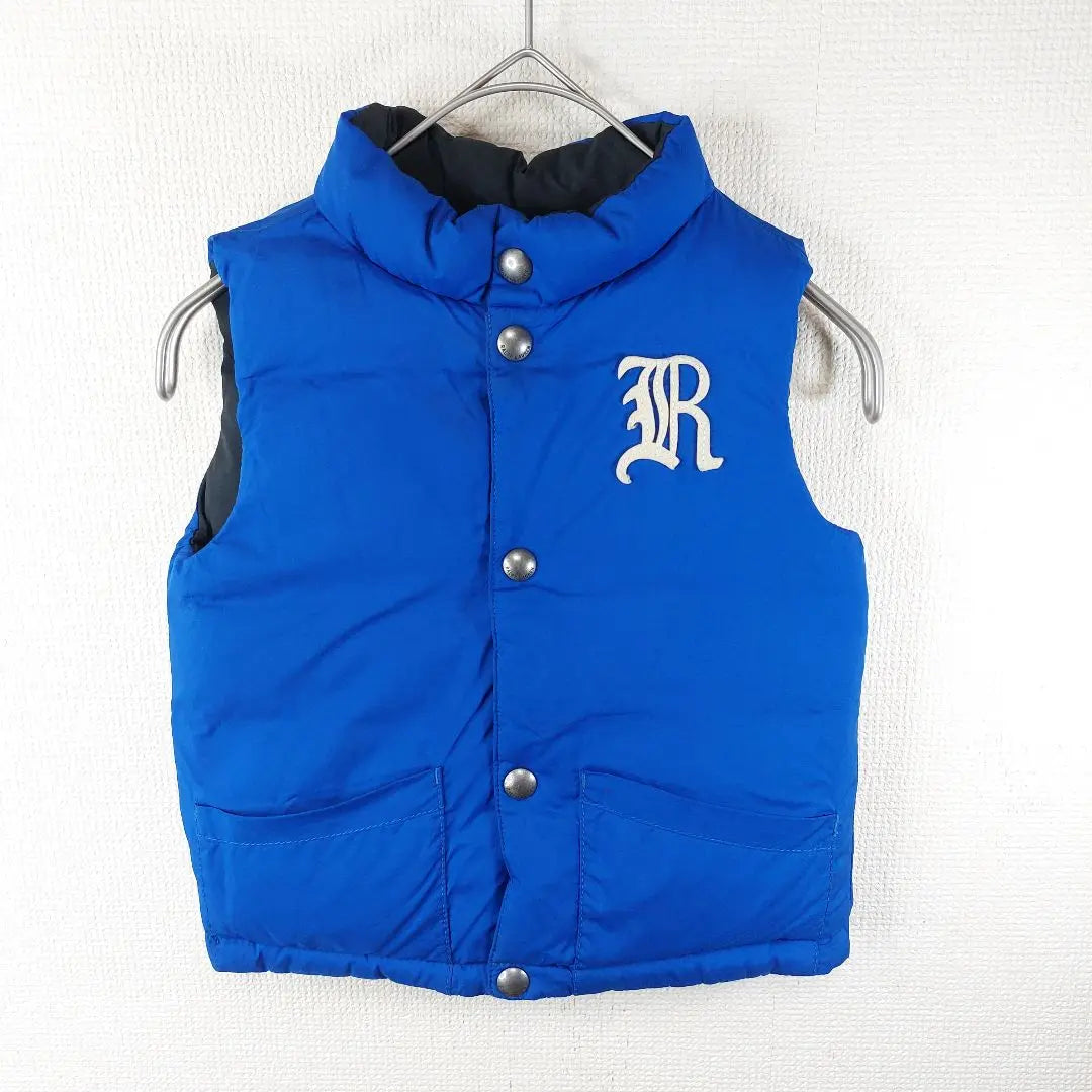 Chaleco de plumas reversible de Polo Ralph Lauren, negro y azul, talla 90