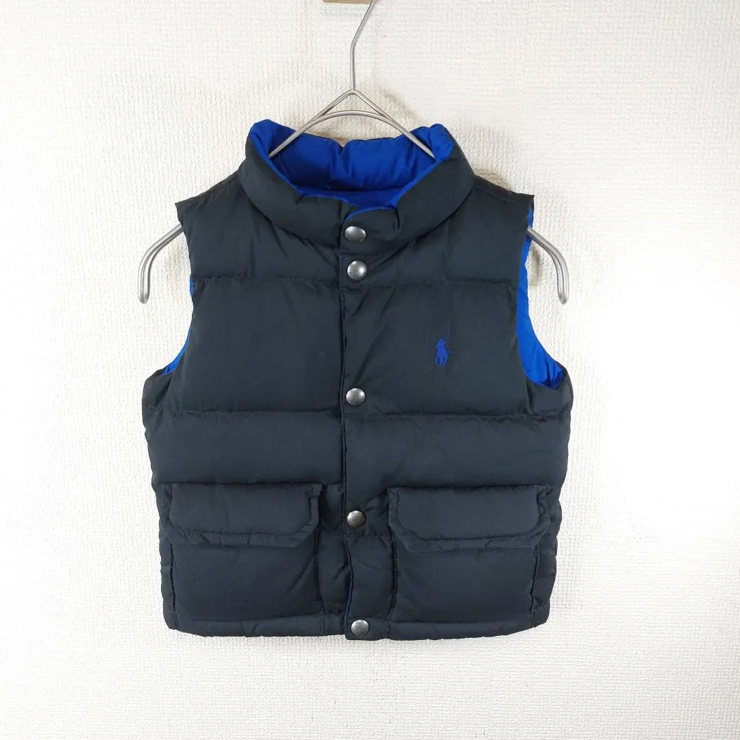 Polo Ralph Lauren Down Vest Reversible Black Blue 90