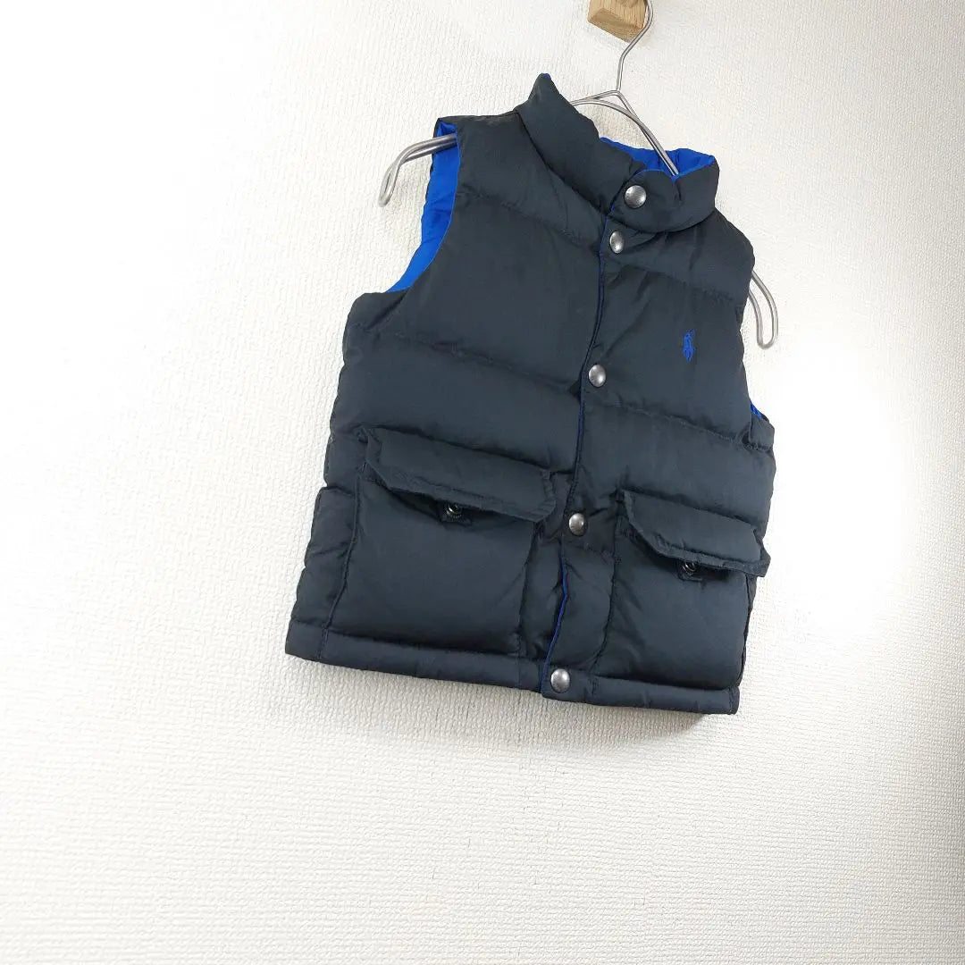 Polo Ralph Lauren Down Vest Reversible Black Blue 90