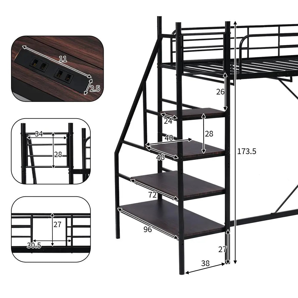 Popular items on sale now! Loft bed with outlet and storage (S) system bed 2COLOR