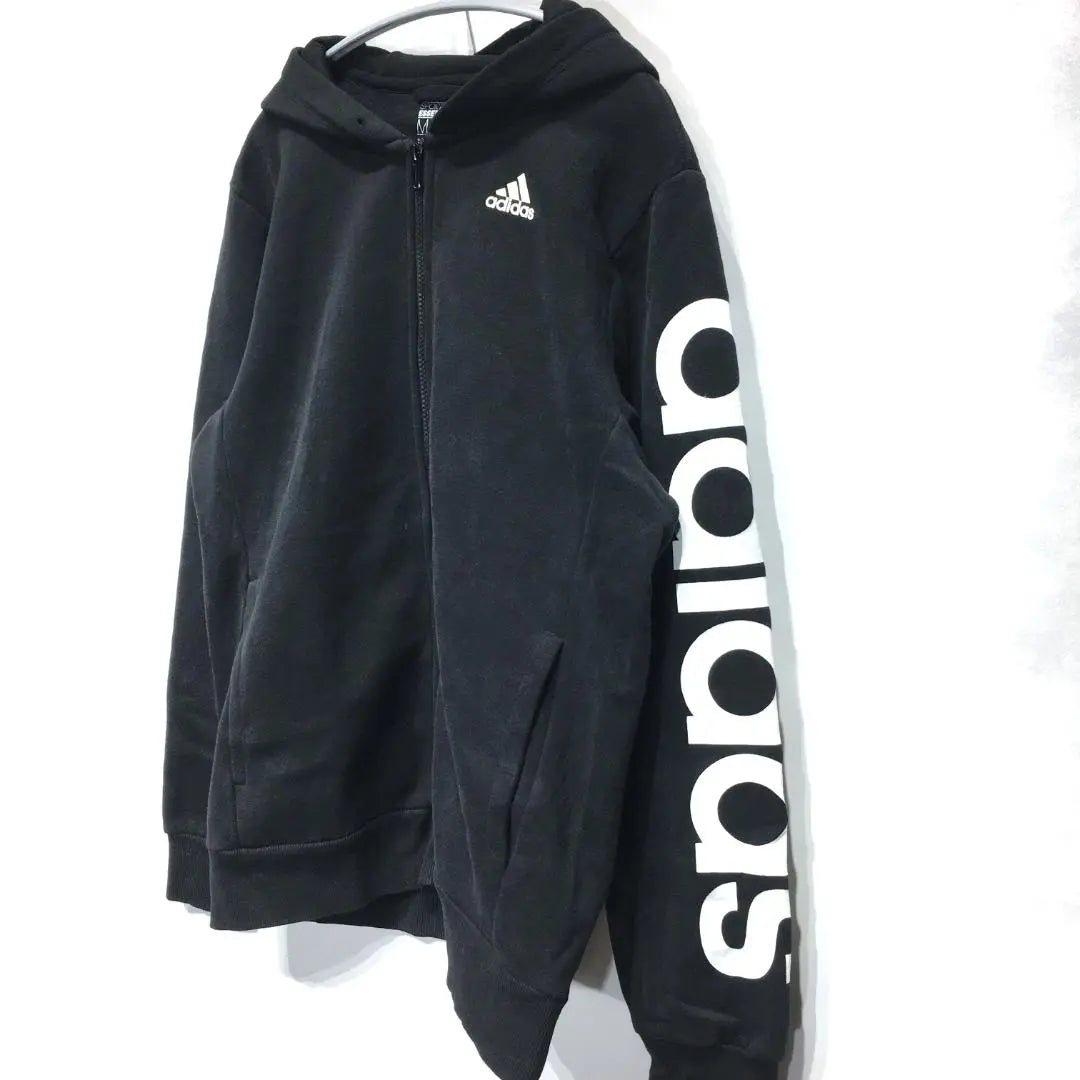 [Entrega inmediata] adidas sudadera con capucha M negro gran logo 1042 | 【即発】adidas アディダス パーカー M ブラック ビッグロゴ 1042