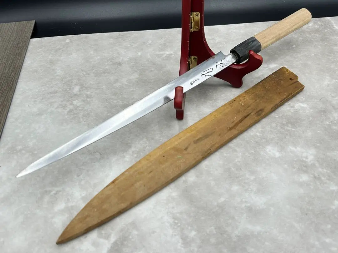 Cuchillo para sashimi Aritsugu de acero japonés puro 2024B Cuchillo Yanagiba con funda