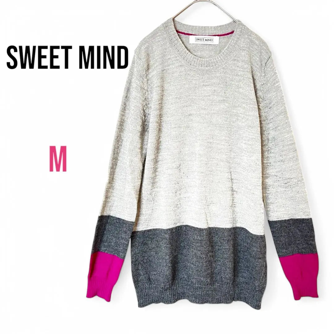 [Sweet Mind] Long-sleeved knit sweater, soft material, M, grey, vintage