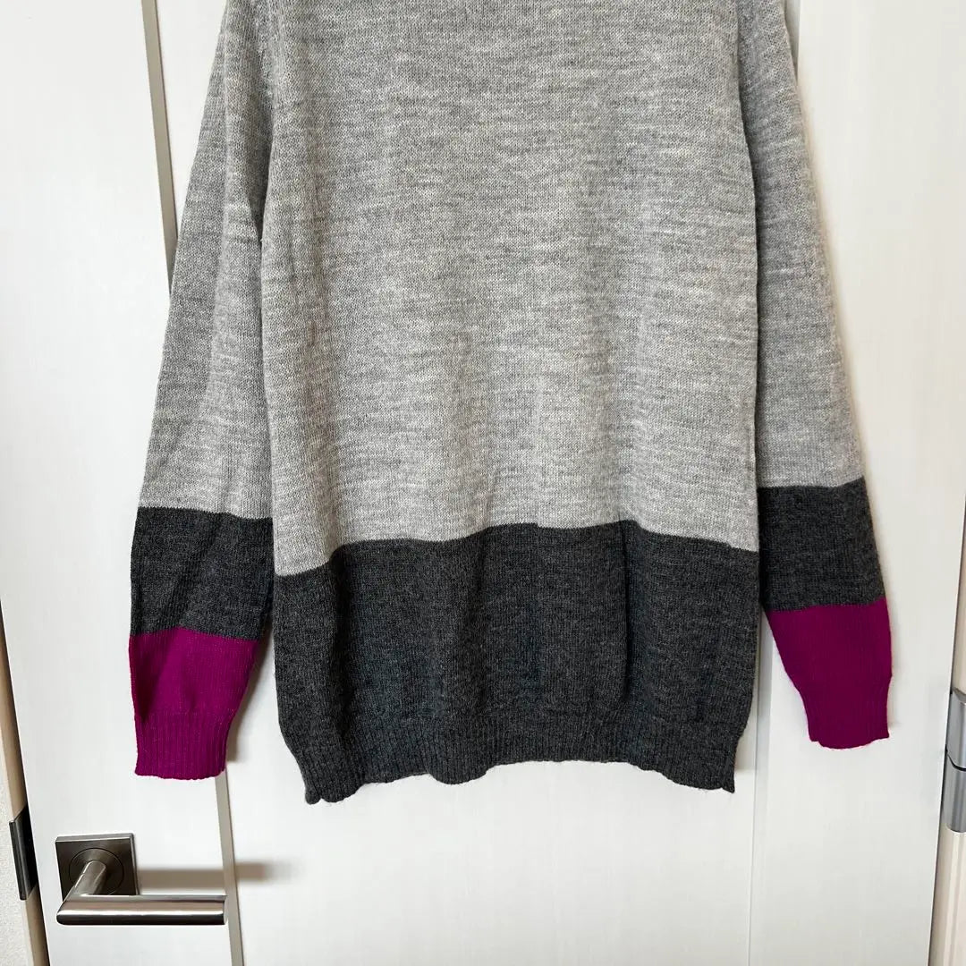 [Sweet Mind] Long-sleeved knit sweater, soft material, M, grey, vintage