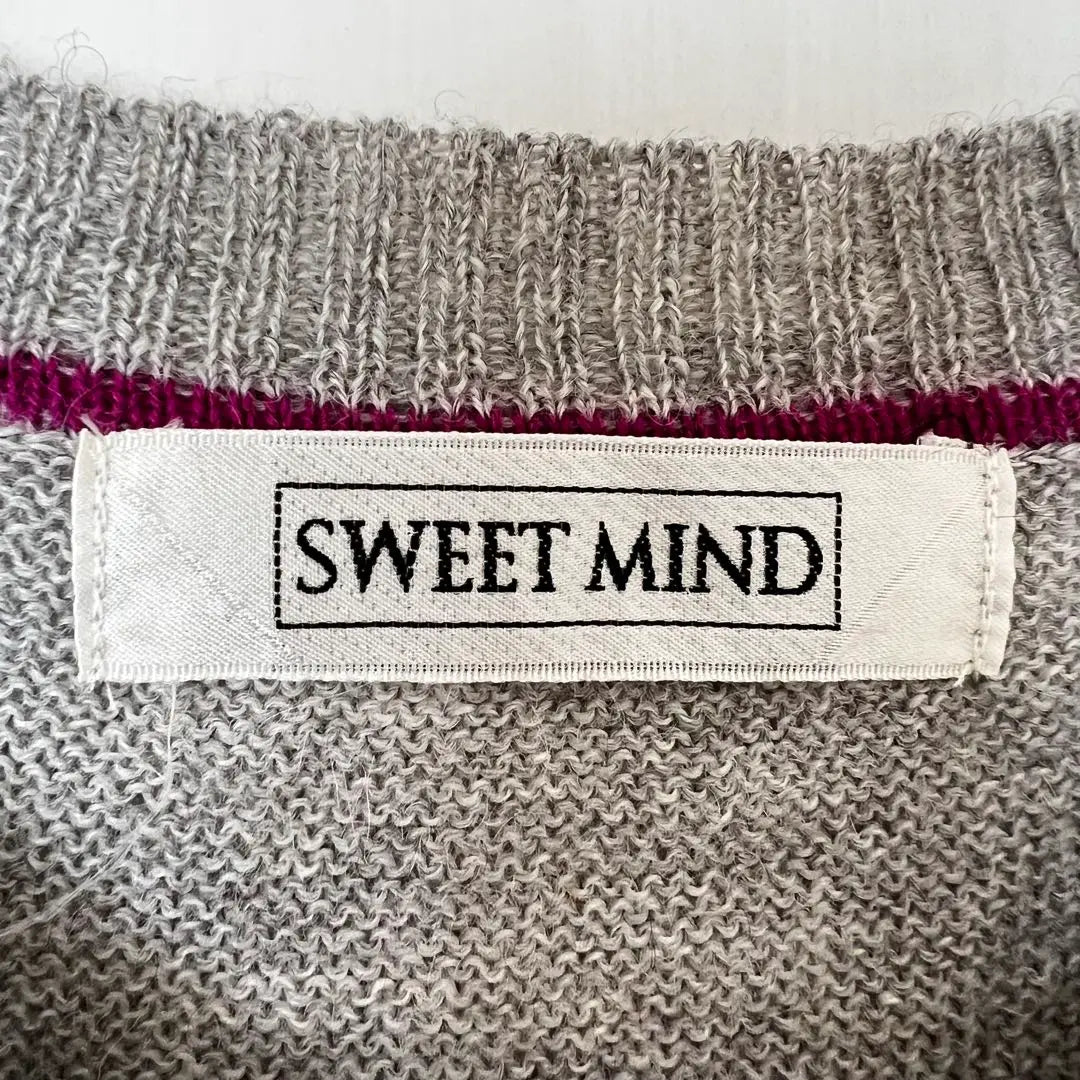 [Sweet Mind] Long-sleeved knit sweater, soft material, M, grey, vintage