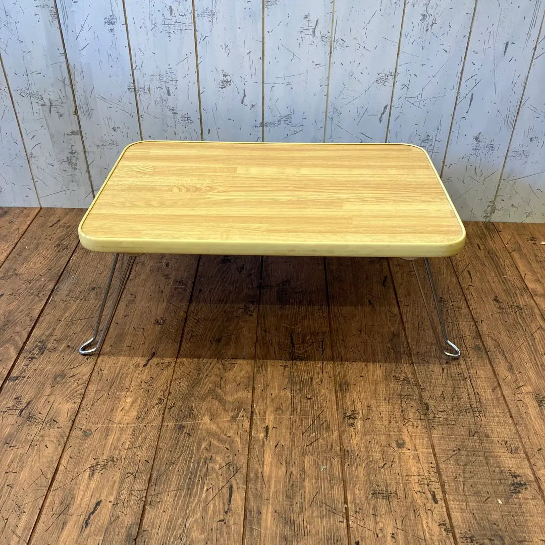 Showa mini mesa plegable de madera retro con placa superior, mesa de melamina, grano de madera | 昭和レトロ 木製天板 折りたたみ式 ミニテーブル メラミンテーブル 木目