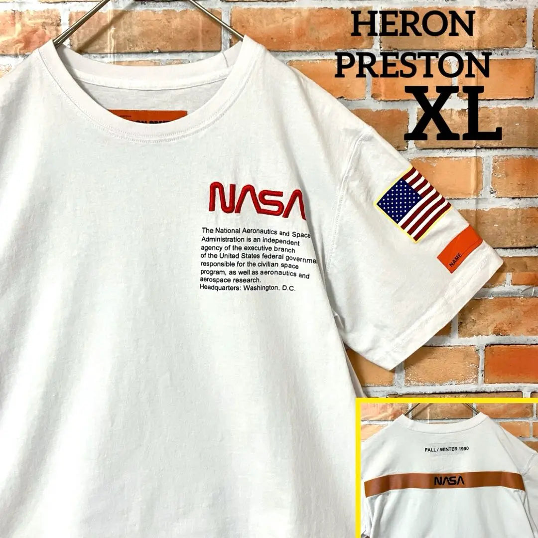 Heron Preston BTS Wear Big Print NASA Short Sleeve T -shirt