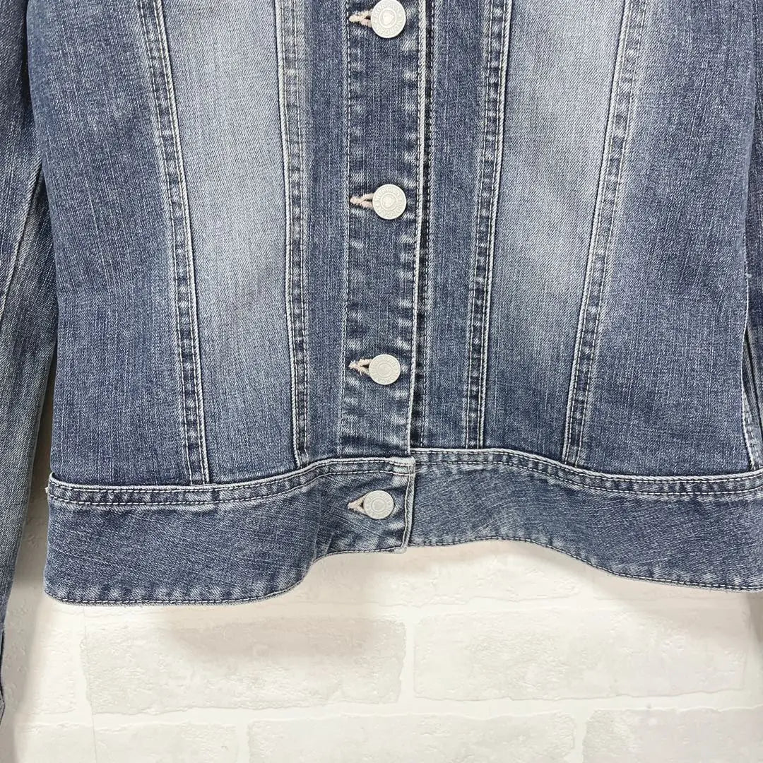 MORGAN ◇Denim Jacket G-Jean Heart Embroidery Stretch 36